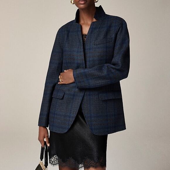 J.Crew Leighton Blazer in Plaid Double-Faced Wool Blend Size 4 NWOT - Picture 1 of 8